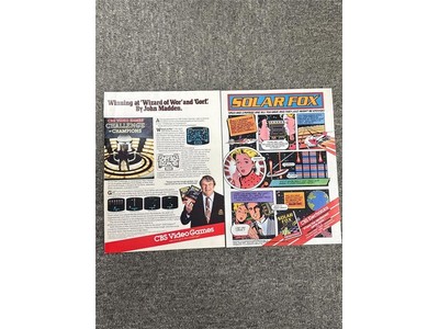 CBS Video Games LOT of 2, 1983 Atari Video Games Print Ads Star Wars