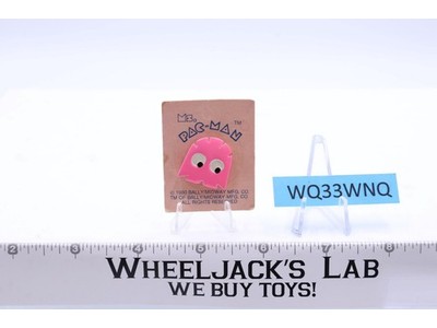 Ms. Pac-Man Pink Pin Pinback 1980 Bally/Midway Mfg. Co. NOS