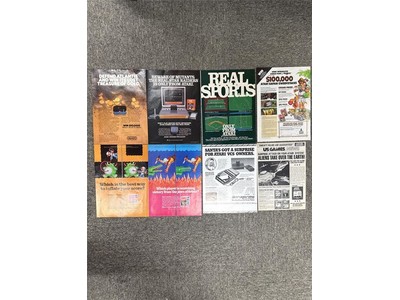 Atari LOT of 8, 1982-1983 Atari Video Games Print Ads Dig-Dug, RealSports