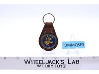 Pac Man Brown Suede Leather And Metal Keychain TM MM NOS