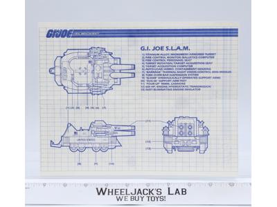 G.I. Joe S.L.A.M. 1987 ORIGINAL Instructions/ Blueprints Hasbro Action Figure