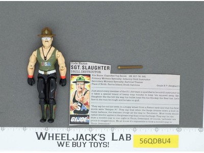Sgt. Slaughter V1 Complete RED CARD BACK G.I. Joe 1986 Hasbro Vintage Figure
