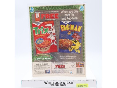 Pac-Man Cereal Coupon Magazine Ad 1982 Midway General Mills Vintage