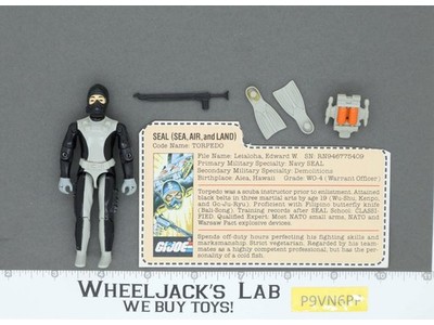 Torpedo V1 Complete RED CARD BACK G.I. Joe 1983 Hasbro Vintage Action Figure