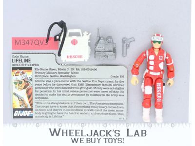 Lifeline V1 100% Complete 1986 G.I. Joe Hasbro Vintage Action Figure