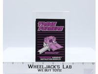 Airwave Instructions Manual Booklet 1989 Hasbro G1 Transformers