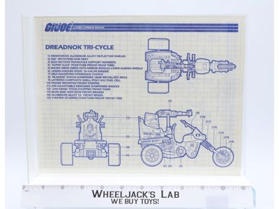 Dreadnok Tri-Cycle 1987 ORIGINAL Instructions/ Blueprints G.I. Joe Action Figure