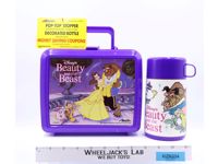 Beauty and the Beast Plastic Lunch Box & Thermos Mug Disney Aladdin NEW W/ Tags