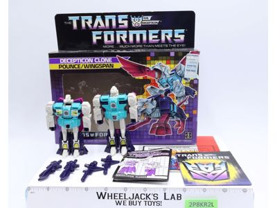 Pounce & Wingspan W/BOX 100% Complete 1987 Vintage G1 Transformers Figure NM