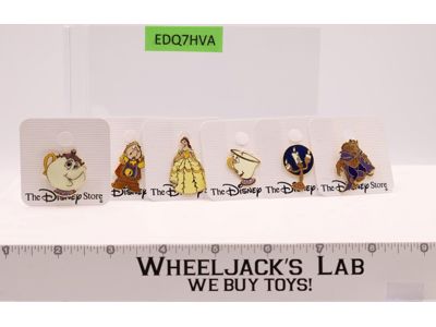 Lot of 6 Pins Beauty and the Beast Disney Store NEW