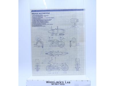 Silver Mirage Motorcycle 1985 ORIGINAL Instructions Blueprints G.I. Joe Hasbro