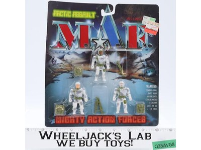Arctic Assault Mighty Action Forces M.A.F. 3 Figures 1993 Ace Novelty NEW MOSC