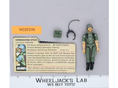 Breaker V1 Straight Arm 100% Complete G.I. Joe 1982 Hasbro Vintage Action Figure