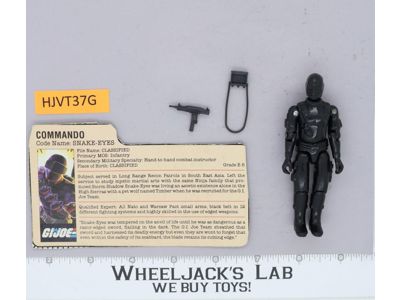 Snake Eyes V1 Straight Arms 100% Complete G.I. Joe 1982 Hasbro Vintage Figure