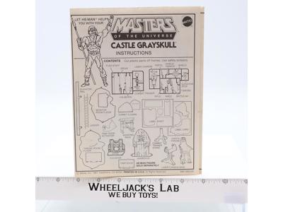 Castle Grayskull Instructions MOTU Masters Of The Universe 1981 Vintage