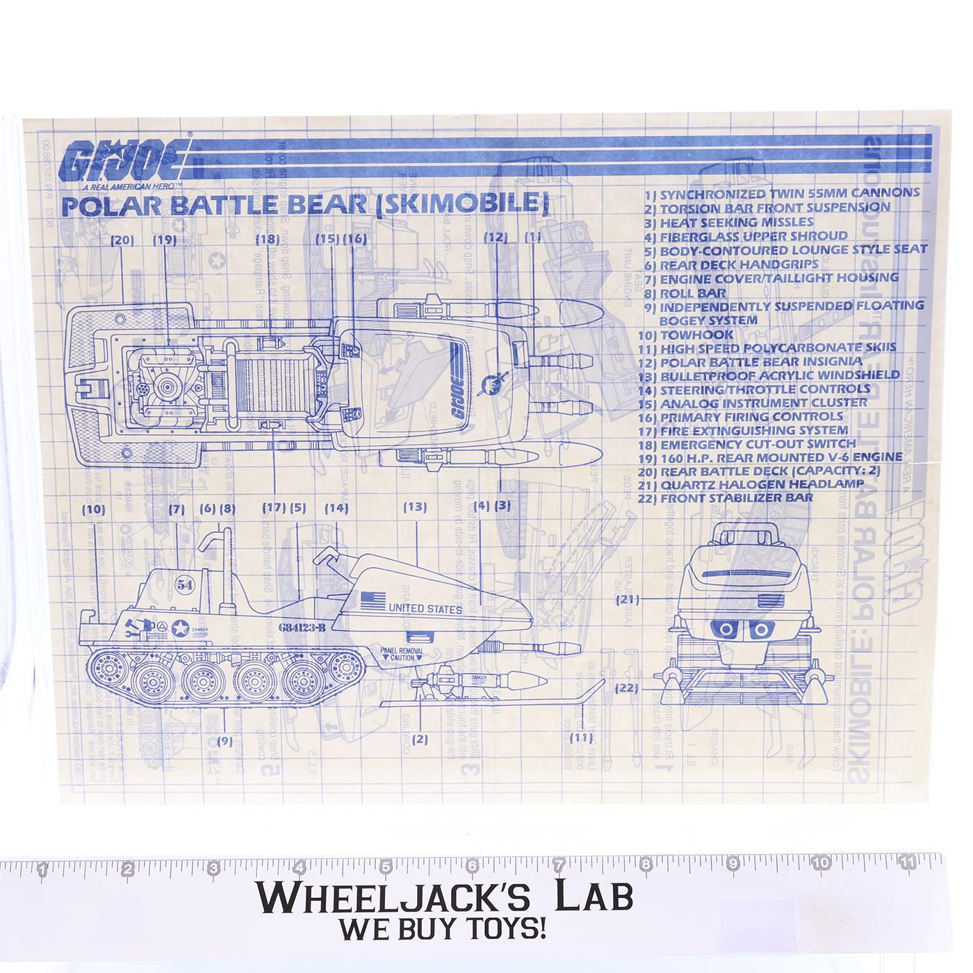 Polar Battle Bear (Skimobile) 1983 ORIGINAL Instructions Blueprints G.I. Joe