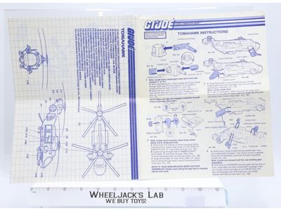 Tomahawk 1986 ORIGINAL Instructions / Blueprints G.I. Joe Hasbro Action Figure