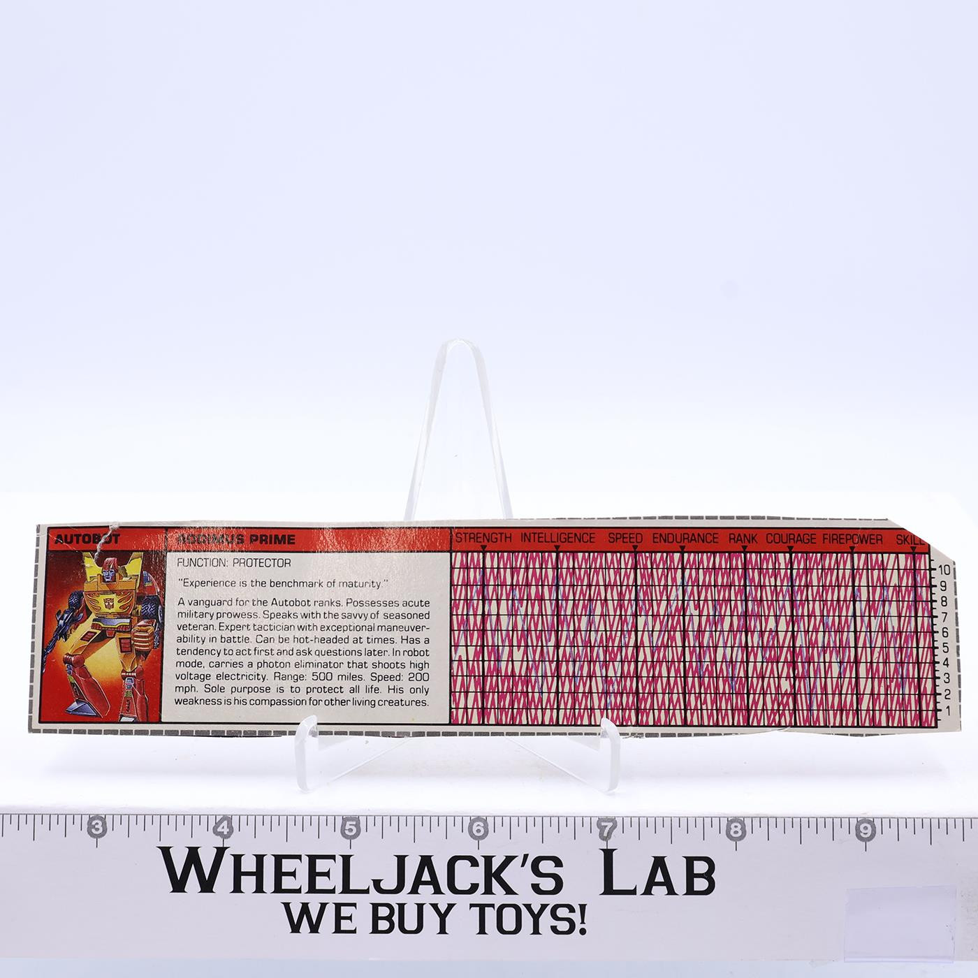 Rodimus Prime Action Figure Tech Spec 1986 Vintage Hasbro G1 Transformers