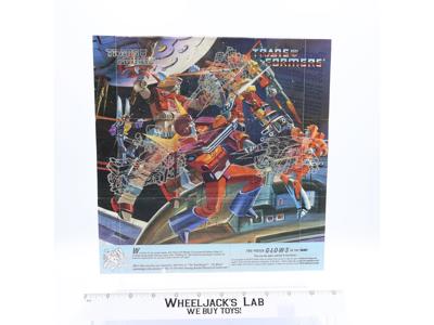 Rodimus Prime Insert Poster Glow In The Dark 1986 G1 Transformers Vintage