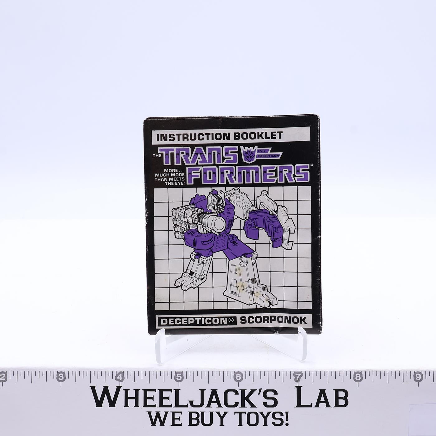 Scorponok Action Figure Instruction Manual Booklet 1987 G1 Transformers