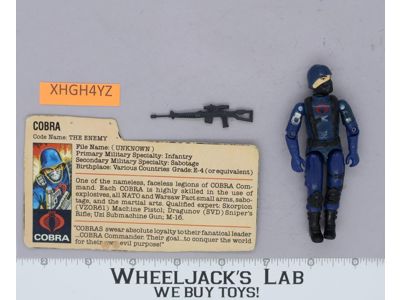 Cobra V1 Straight Arms 100% Complete G.I. Joe 1982 Hasbro Vintage Action Figure