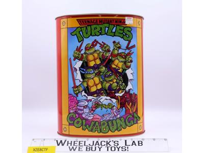 Metal Trash Can UNUSED Cowabunga Teenage Mutant Ninja Turtles TMNT 1989