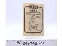 Star Wars AST-5 Armored Transport Assembly Instructions ROTJ Vintage Vehicle