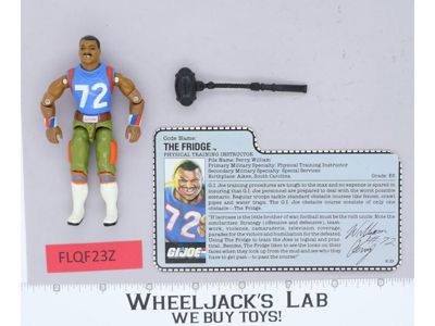 The Fridge V1 RED CARD BACK 100% Complete G.I. Joe 1986 Hasbro Vintage Figure