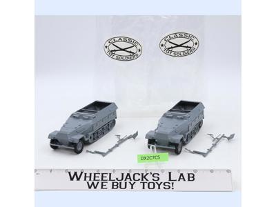 Lot of 2 Gray German Sd.kfz Halftrack Tank WWII Plastic Toy Soldiers CTS 7" NEW