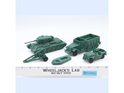 Set of Military Vehicles Tank Jeep Transport Plastic Toy Soldiers Unbranded