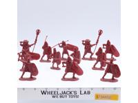 Lot of 16 Red Medieval Infantrymen 1/32 Scale CTS 1999 Toy Soldiers Figures