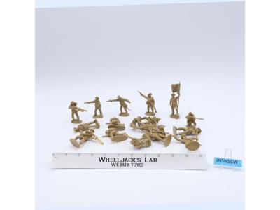 Lot of 16 Tan Confederate Infantrymen Civil War 1/30 Scale TSSD Toy Soldiers NEW