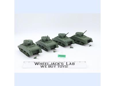 Set of 4 Green M4 Sherman Tanks WWII Plastic Toy Soldiers Unbranded 8" Long