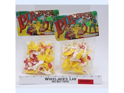 Set of 2 27Pc Pirate Figure Sets Tim Mee Toys Plastic Toy Soldiers NEW SEALED