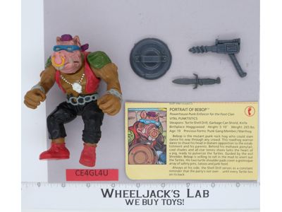 Bebop SOFT HEAD 100% Complete Teenage Mutant Ninja Turtles Playmates 1988 Figure