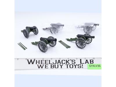 Set of 5 Civil War Green Plastic Cannons for Toy Soldiers Unbranded 4" Long
