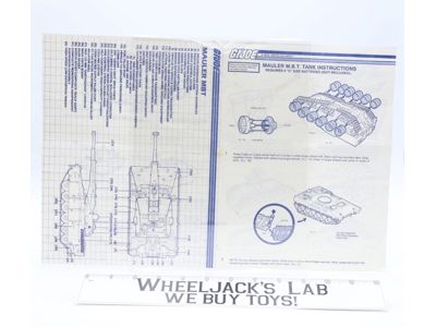 Mauler M.B.T. 1985 ORIGINAL Instructions/ Blueprints G.I. Joe Hasbro Vehicle