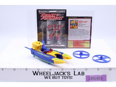 G2 Manta Ray 100% Complete 1993 Vintage Hasbro Transformers Action Figure