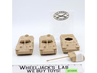 Lot of 3 Tan German Panzer Tanks WWII Plastic Toy Soldiers CTS 7.5" Long