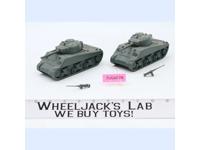 Set of 2 Green M4 Sherman Tanks WWII 1/32 Plastic Toy Soldiers CTS 7.5" Long