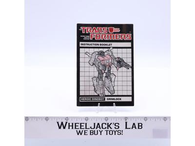 Grimlock Instruction Manual Booklet 1985 Hasbro G1 Transformers