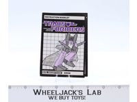 Dirge Action Figure Instruction Manual Booklet 1985 Hasbro G1 Transformers