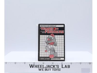 Sandstorm Action Figure Instruction Manual Booklet 1986 Hasbro G1 Transformers