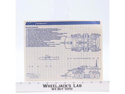 Rolling Thunder 1988 ORIGINAL Instructions Blueprints G.I. Joe Hasbro Vehicle