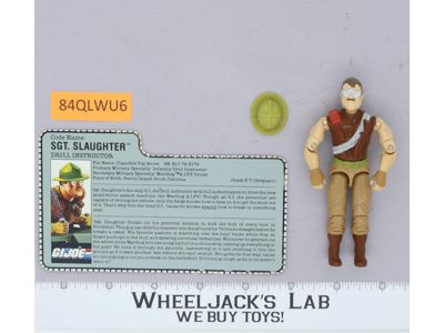 Sgt. Slaughter V2 100% Complete G.I. Joe 1986 Hasbro Vintage Action Figure