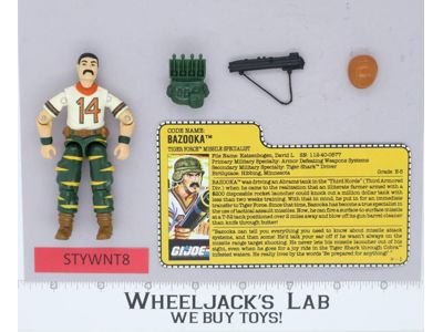 Bazooka V2 Tiger Force 100% Complete G.I. Joe 1988 Hasbro Vintage Action Figure