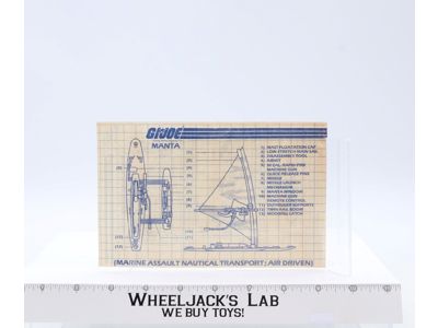 Manta 1984 ORIGINAL Instructions Blueprints G.I. Joe Hasbro Action Figure