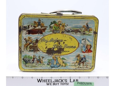 Roy Rogers and Dale Evans Double R Bar Ranch Metal Lunch Box NO THERMOS Vintage