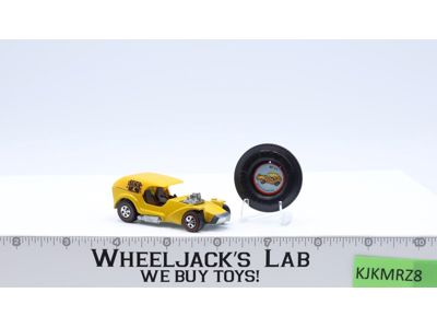 Ice T Yellow Enamel Hot Wheels 1969 Mattel Redline RL Vintage HK w/ Button