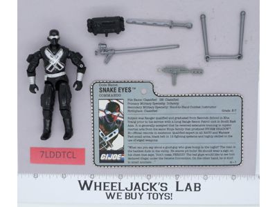 Snake Eyes V3 100% Complete G.I. Joe 1988 Hasbro Vintage Action Figure